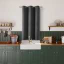 BGment Kitchen Curtain 45 Inch Length, Short Blackout Curtain for Small Window, Grommet Privacy Thermal Insulated Tier Room Darkening Drape for Bedroom, 1 Panel, 42 x 45 Inch, Dark Grey