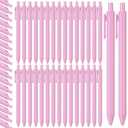 Fulmoon 50 Pcs Ballpoint Pens Bulk Retractable Comfortable Writing Pens Cute Christmas Back to School Supplies in Medium Point 1.0 mm for Teacher Student Baby Shower (Light Pink)