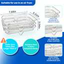 Air Fryer Rack Set of 3, Stackable Stainless Steel Air Fryer Basket Accessories, Deep Dehydrator Racks Frying Baskets for Baking Roasting, Oven & Dishwasher Safe (Rectangle), 7.68inch