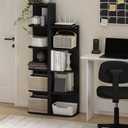 Furinno Pasir 4-Tier Corner Open Shelf Bookcase, Blackwood