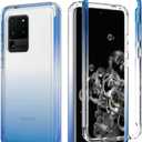 Case for Galaxy S20 Ultra 5G, Clear Full Body Protective Shockproof Hard PC Shell Soft TPU Bumper Cover for Samsung Galaxy S20 Ultra Blue