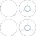 KUMGROT Lamp Shade Ring Set Strong Iron White Lamp Shade Adapter Ring Holder for Desk Wall Lamps Frames European Style 5.9 Inch Diameter 2 Pcs