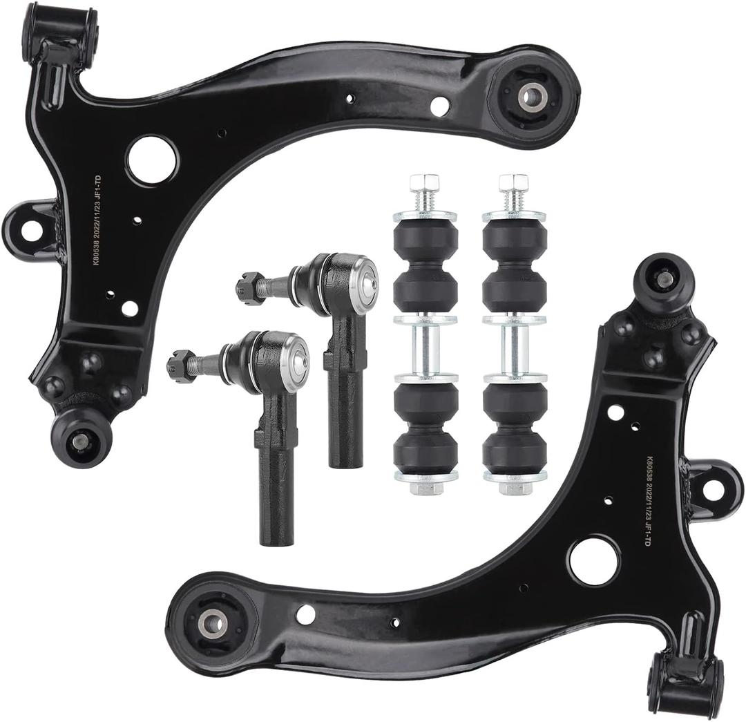 Front Lower Control Arms w/Ball Joint Outer Tie Rods Sway Bars Suspension kit for 2000-2016 Chevy Impala, Buick Lacrosse/Allure, Pontiac Grand Prix, Buick Regal/Century, 1998-2002 Oldsmobile Intrigue