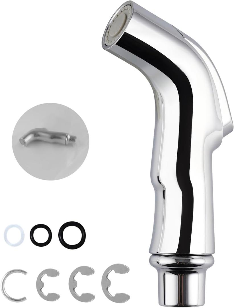 Universal Kitchen Sink Spray Attachment, Sink Side Sprayer Head Replacement Compatible with Oakbrook/Delta/Moen/Kohler/Glacier Bay Faucets, Pull Out Nozzle Head, Chrome