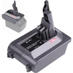 MIL18V7 Battery Adapter for Dyson, Convert for Milwaukee M18 18V Li-ion Battery to for Dyson V7 Motorhead V7 Trigger V7 Fluffy V7 Absolute V7 HEPA V7 Car+Boat V7 Animal V7 SV11 Vacuum Cleaner