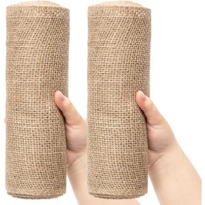 10 Inch Natural Burlap Fabric Roll - 10 Yards Jute Fabric Ribbon for DIY Gift Wrapping Craft Projects, Wedding, Christmas Home Decoration (25 cm, 10 in)
