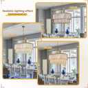 TOCHIC Capiz Shell Chandelier 32.5" L Coastal Chandeliers for Dining Room | 10 Lights Large Gold Capiz Faceted Oval Chandelier Adjustable Boho Kitchen Island Pendant Lights for Living Room Bedroom Bar, 32.5" L x 20.5" W x 8.86" H