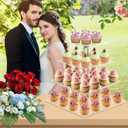 YestBuy 4 Tier Acrylic Cupcake Stand, Premium Cupcake Holder, Acrylic Cupcake Tower Display Cady Bar Party Dcor Display for Pastry(4.7" Between 2 Layers)