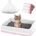 60 Count Litter Box Liners, Jumbo 36 x 18 Inches Drawstring Cat Litter Bags for Standard Litter Box, Jumbo Extra Thick Leak Proof Disposable Litter Bags Box Liners for Cat Pet Waste Litter Box