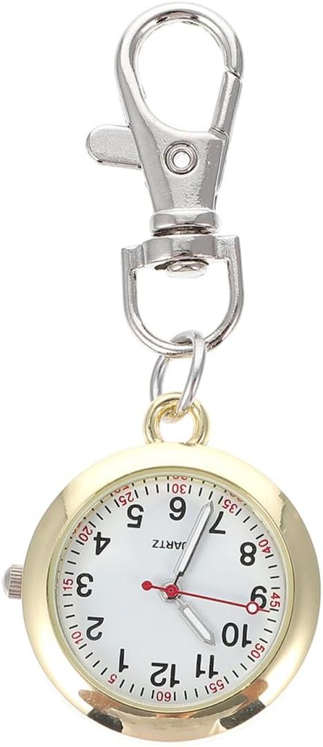 balacoo Pocket Watch Clip On, Pocket Watch with Key Buckle Portable Necklace Hanging Decorative