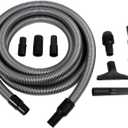 Cen-Tec Systems Upright and Canister Vacuum Extension Attachment Kit, 20 Ft. Hose w/Accessories, Black