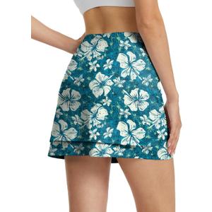 Skort for Women High Waisted Tennis Skirt with Built-in Shorts,Ruffle Athletic Golf Skort for Wommen with Pockets (L)