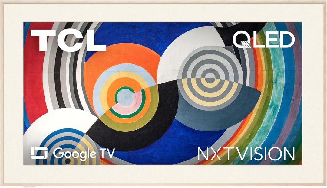 TCL 85 Inch Class NXTVISION Series Picture Frame Canvas Art TV | 85A300W, 2024 Model | QLED 4K HDR Smart Google TV | 120HZ Dolby Atmos Audio | Voice Remote Alexa Google Apple Streaming Television