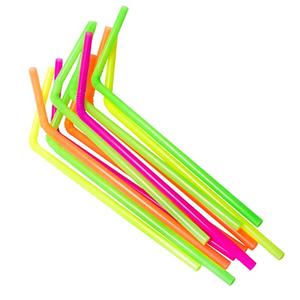 Jacent Flexible Disposable Drinking Straws, Bendable Plastic Neon Straws: 250 Count per Pack, Fun Bendy Kids Straws, Great For Summer Drinks, Crafts, Parties, And More