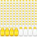 Tioncy 120 Pcs Clear Plastic Honey Bottles 16 Oz Honey Jars with Lids Honey Bottle Containers Empty Honey Bear Bottle Squeeze Honey Bottle for Easy Storing and Dispensing