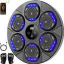 Music Boxing Machine, Boxing Wall Mount Machine for Kids Adult, Bluetooth Smart Boxing Traineing Machine with Boxing Gloves, Boxing Workout Equipment Target for Home, Office, Gym (Upgrade) (Dark black)