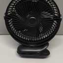 10000mAh 30hrs Portable Fan Rechargeable, 8-Inch Battery Operated Clip on Fan, USB Fans, 4 Speeds, Strong Airflow, Sturdy Clamp for Golf Cart Office Desk Outdoor Travel Camping Bed Truck Treadmill (Black)