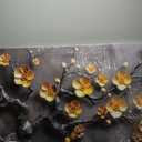 Large Canvas Wall Art for Living Room Bedroom Home Office Grey and Gold Metal Color Plum Blossom Picture Modern Canvas Prints Framed Wall Decor Size 29x59