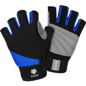FitsT4 Sports Half Finger Padded Palm Gloves for Diving, Sailing, Jet Skiing, Stand-UP Boarding, Kayaking and Water Skiing, Suitable for Men&Women&Youth