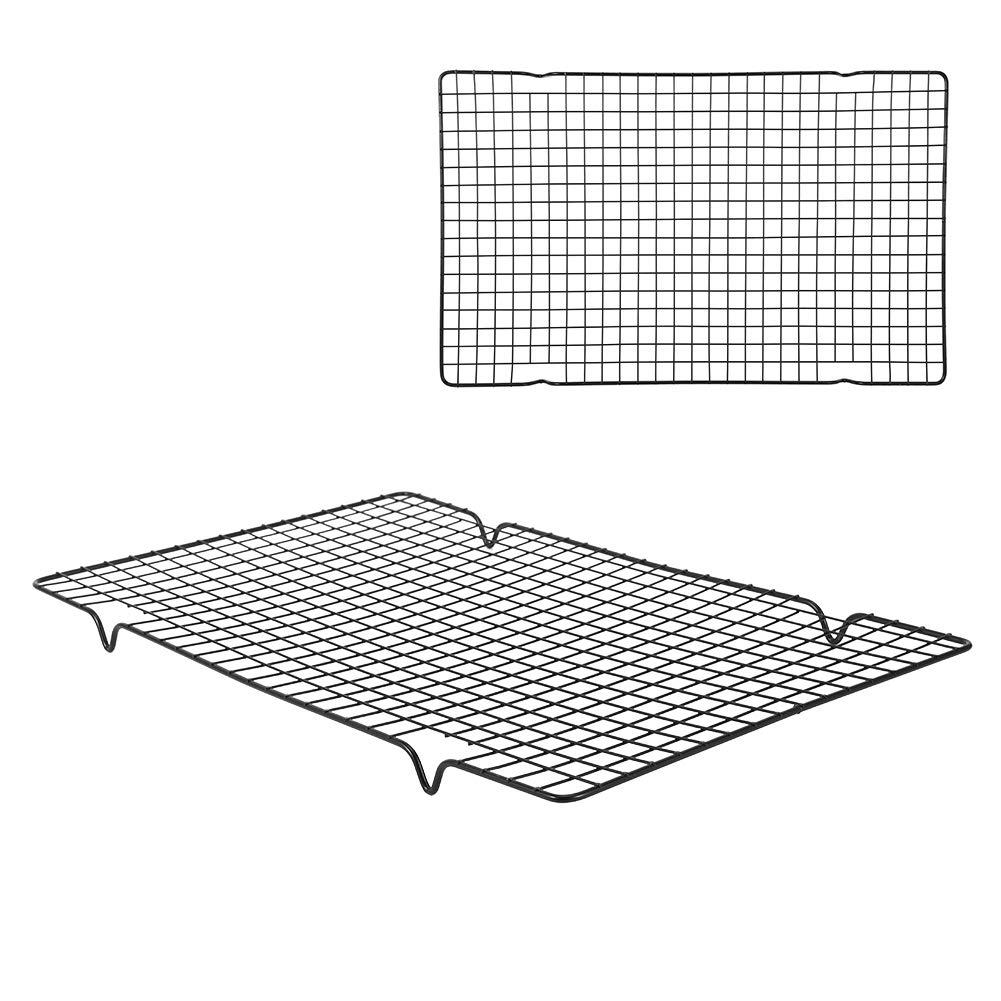 Fdit 16" x 10" x 0.8" Food Grade Iron BBQ Grill Cooling Rack for Home Kitchen Cooling Cookies Cakes, Pies,