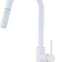 White Kitchen Faucet with Pull Out Sprayer, Copper Kitchen Faucet with Deck Plate