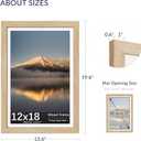 12x18 Poster Frame, Display Pictures 11X17 with Mat or 12x18 Without, Wall Hanging Frames, Natural Oak, 3 Pack