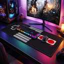 Large Gaming Mouse Pad - NES Retro Controller Desk Mat, 23.6"x11.8" Extended Computer Mousepad with Odorless Rubber Base, Waterproof Micro-Weave Surface for Office, Home & Gamers (Switch 2 Style)