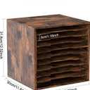 EasyPAG Scrapbook Paper Storage Organizer for Craft Room, 12x12 Paper Storage Desk Shelf, 10 Slot Adjustable File Sorter for Office School Classroom, Antique