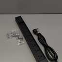 QBA 8 Outlet Metal Power Strip with USB C PD 20W, Heavy Duty Wide Spaced Outlets, Wall Mount for Home Office Garage Workshop, 6ft Cord, Black