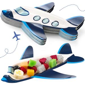 meekoo 24 Pcs Airplane Party Paper Plates Airplane Theme Party Decorations for Dinner Dessert Picnic Birthday Wedding