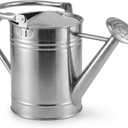 Gardenised 1 Gallon Galvanized Metal Watering Can with Removable Long Spout & Sprinkler Head for Indoor & Outdoor Use Ideal for Garden Flowers Plants Houseplants Modern Home Accessories, Silver- Tone