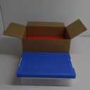 Toys Storage Organizer Box for Lego, Toy Box with Building Plate Lid and Removable Tray, Building Block Storage, Stackable Plastic Organizer Bins (Red+Blue-2Packs)