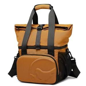 SUNNY BIRD Dual Compartment Lunch Bag Insulated Lunch Box for Women and Men (Brown)