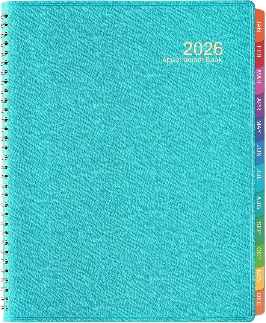 2026 Appointment Book - 53 Weeks Daily Planner 2026, January 2026 - December 2026, 8.5" x 11" Daily Organizer 2026, Appointment Planner 2026 with 15-Minute Increments (Green)