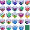 Brain Teaser Puzzle Cubes Party Favors for ADHD Autism Kids Adults 24 Pack Fidget Toy Set Gifts Mini Games Stress Relief Stocking Stuffers Bulk Goodie Bag Filler Treasure Box Classroom Prizes School