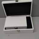 Faux Leather Decorative Jewelry Storage Organizer Boxes Set of 2, White