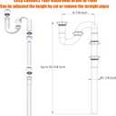 Bathroom Sink Drain Kit,for Most 1-1/4 Bathroom & Kitchen Sink Drain Repair,1-1/4 P Trap or S Trap Sink Plumbing Kit,Sink Pipe Replacement Parts