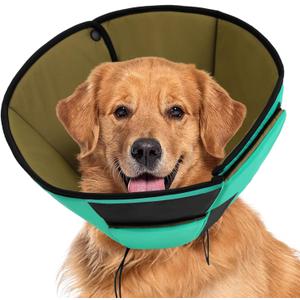 Soft Dog Cone for Large Dogs, Cone for Dogs to Stop Licking, Breathable Pet Surgery Collar Cone for Extra-Large Pets, Green XL