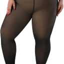 Spring Water Plus Size Fleece Lined Tights Women Thermal Winter Warm Thick Sheer Black Skin Tone Translucent 4XL