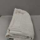 Joydeco Linen Curtains 96 inch Length 2 Panel Set, Light Filtering Curtain for Living Room Bedroom, 52 inch Wide Drapes with Rod Pocket Back Tab (96" Lx52 W, Ivory on Linen)