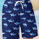 Boys Two Piece Rash Guard Swimsuits Sets Bathing Suits with Trunks 4-12 Years (5-6 Years, A2 Navy Blue)