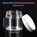 Eternal Moment 36 Pack 6 OZ Plastic Jars Round Clear Cosmetic Container Jars with White Lids, Perfect for Lotion, SlimeCream, Ointments, Makeup, Eye Shadow, Samples, Pot, Travel Storage