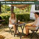 SUNNYFEEL Folding Camping Table - Lightweight Aluminum Portable Picnic Table, 18.5x18.5x24.5 Inch for Cooking, Beach, Hiking, Travel, Fishing, BBQ, Indoor Outdoor Small Foldable Camp Tables