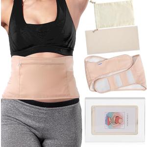 DEROWN Castor Oil Packs for Liver Detox, Less Mess Made of Organic Cotton Flannel & Waterproof PUL, Reusable Massage Castor Oil Pack Kit with Anti Oil Leak Design (Oil Not Included)