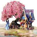 3 x Anniversary Card Enchanting 3D Pop-Up Love Cottage with Couple Under Cherry Blossom | Romantic Gift for Wife, Husband, or Partner | Valentines Day & Mothers Day Card for Wife (6"x8")