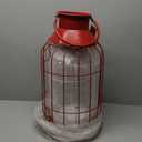Boston International Lantern/Candle Holder Decorative Metal Buoy Lanterns for Home, Tabletops, Mantels, Patios, Set of 2, Red