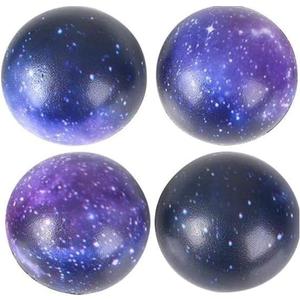 Galaxy Foam Stress Relief 2" Balls (4 Pack) Squeeze Relaxable Stress Relief for Kids and Adults Calming Figdet Toy Autism ADHD Fun Soft Toys for Party Favors (4 Balls)