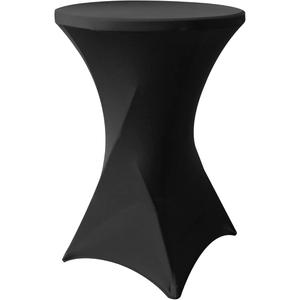 SUNTQ Cocktail Table Cover 32x43, Black Spandex Fitted Cocktail Table Tablecloth, Stretch Round Highboy Table Cloth for Parties,Birthday,Vendors,Outdoor Events,Banquet,Tradeshows