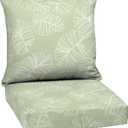 Arden Outdoor Deep Seat Cushion Set, 24 in x 24 in, Weather-Proof, Rain-Proof, Fade Resistant Patio Cushion for Chair, Sofa, and Couch Coastal Green Leaf