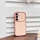 NITITOP Compatible with Samsung Galaxy A14 4G/5G Case Cute Luxury Women Girls Men with Love Heart Electroplated Pattern Curly Wave Frame Raised Camera Shockproof Protection Cover-Pink